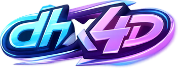 Logo dhx4d berwarna hijau